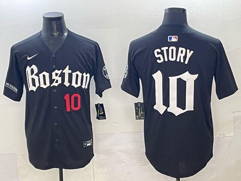 Men Boston Red Sox #10 Story black 2025 Nike MLB Jersey 002